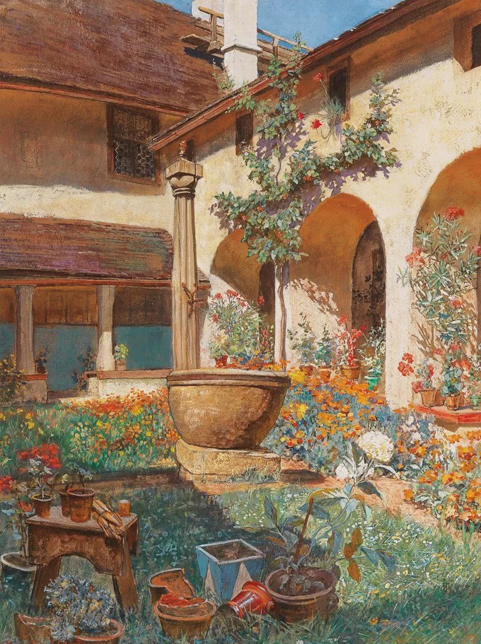 奥地利艺术大师,爱雨果·查勒蒙特的油画作品