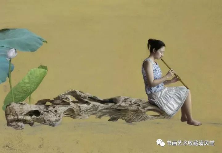 中国油画美丽花季之女