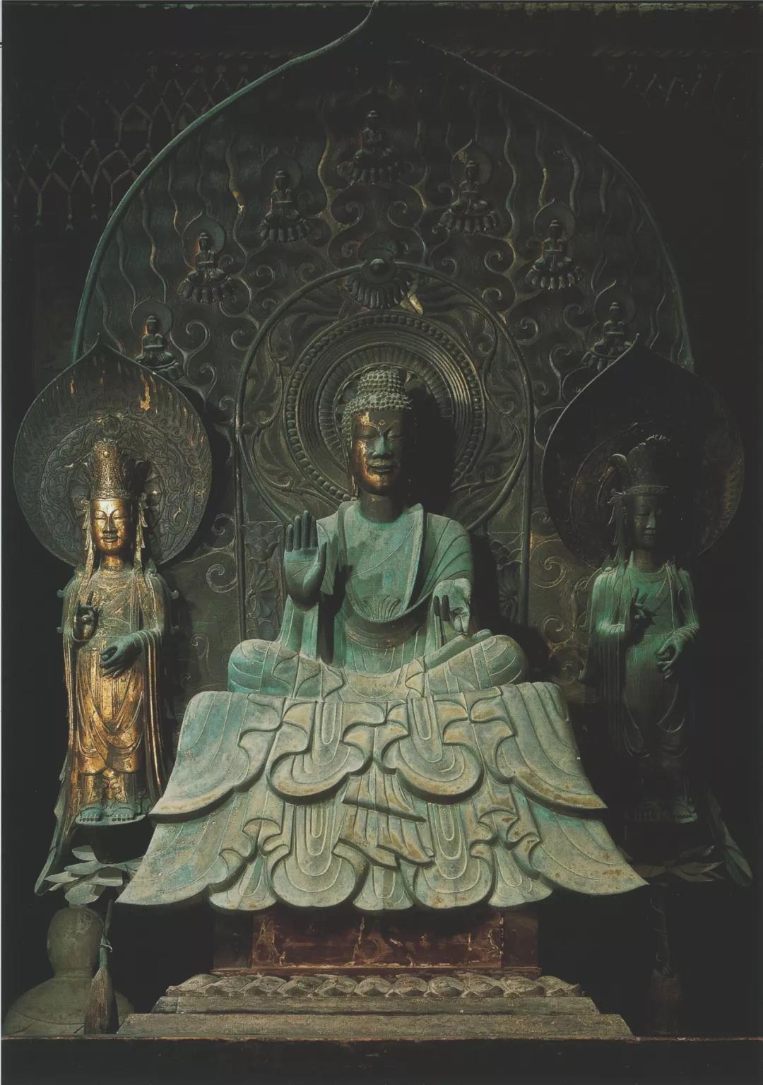 世纪),铜镀金,日本国宝,法隆寺藏现供奉于法隆寺金堂的释迦三尊像,是