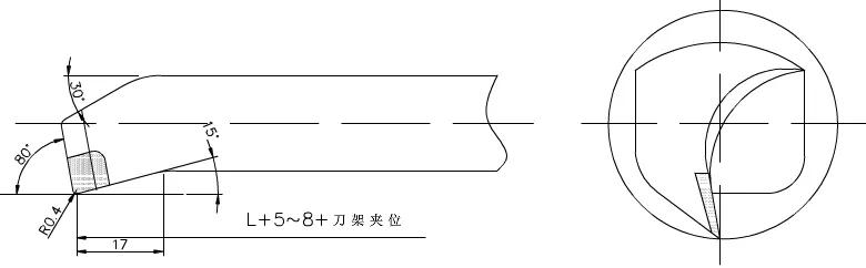 粗車刀要求切屑流向待加工表面(前排屑),為此採用正刃傾角的內孔車刀