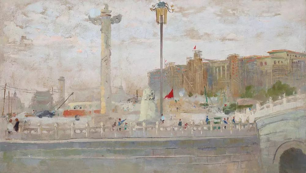 5×36.5cm吴冠中《北京·雪》1975年作 布面油画 73×46.