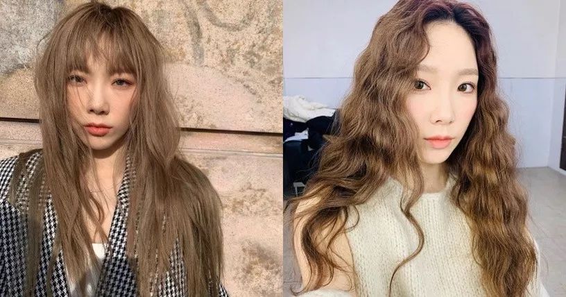 泰妍奶茶棕发色美出新高度染完甜度爆表温柔妩媚