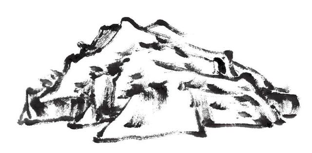 勾水法与波纹法大同小异,即以墨线勾勒水纹.