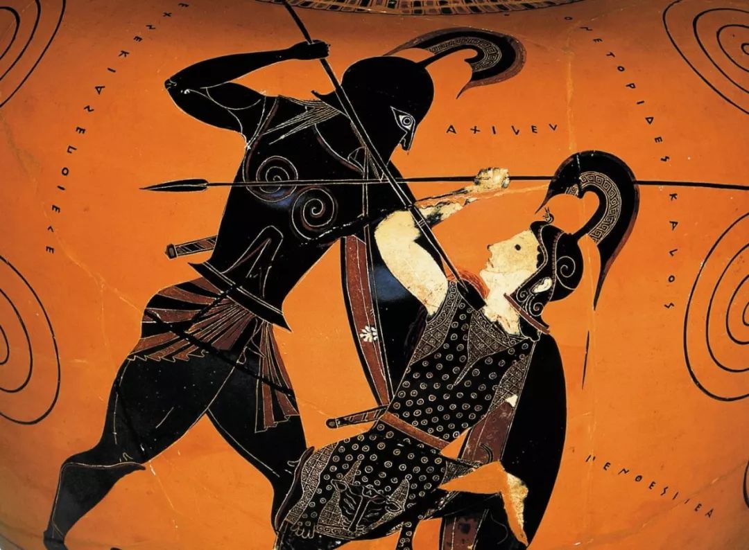 描绘了古希腊英雄阿喀琉斯杀死特洛伊救兵亚马逊族女王彭忒西勒亚