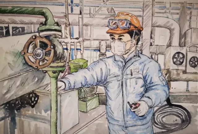 致敬一线石油人8张水彩画为你加油