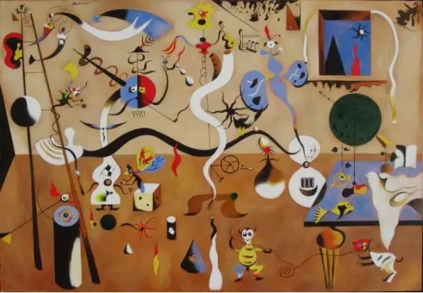 胡安·米罗作品:《小丑的狂欢节》这幅充满童趣的画作像一个孩子在