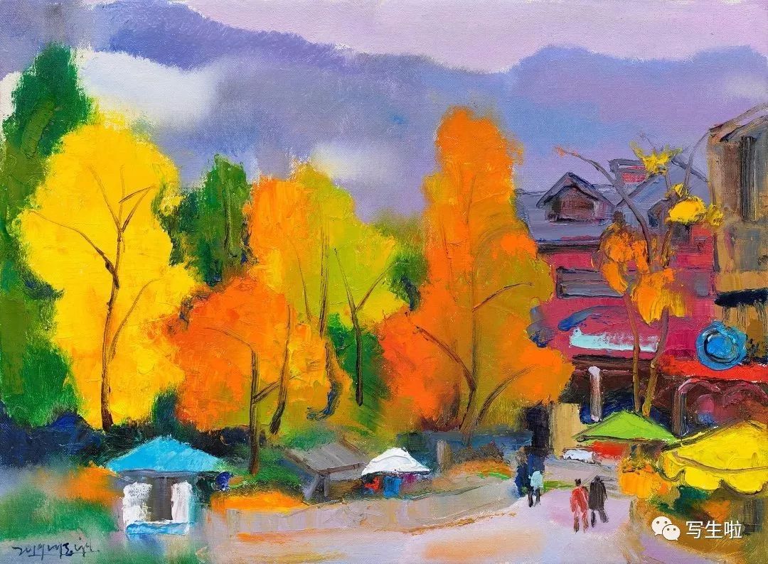 写生啦中国油画界当之无愧的色彩大师陈钧德风景作品