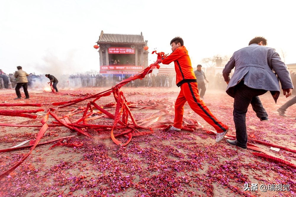 燃放鞭炮老照片,那些年,还没有环境污染治理,还没有禁燃禁放