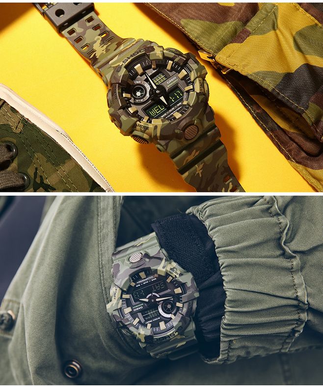 卡西欧casio g-shock ga-700军事手表迷彩绿色 美图分享