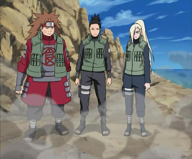 山中,秋道的家主继承人组成的,奈良一族的代表是"鹿",这很容易理解