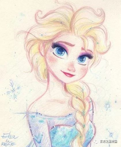 【东方之星绘画】艾莎公主的铅笔画