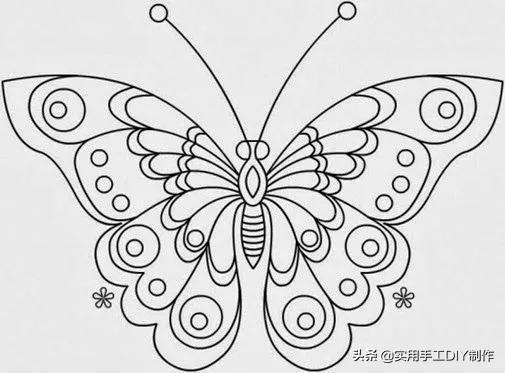 蝴蝶刺绣 简笔画图片