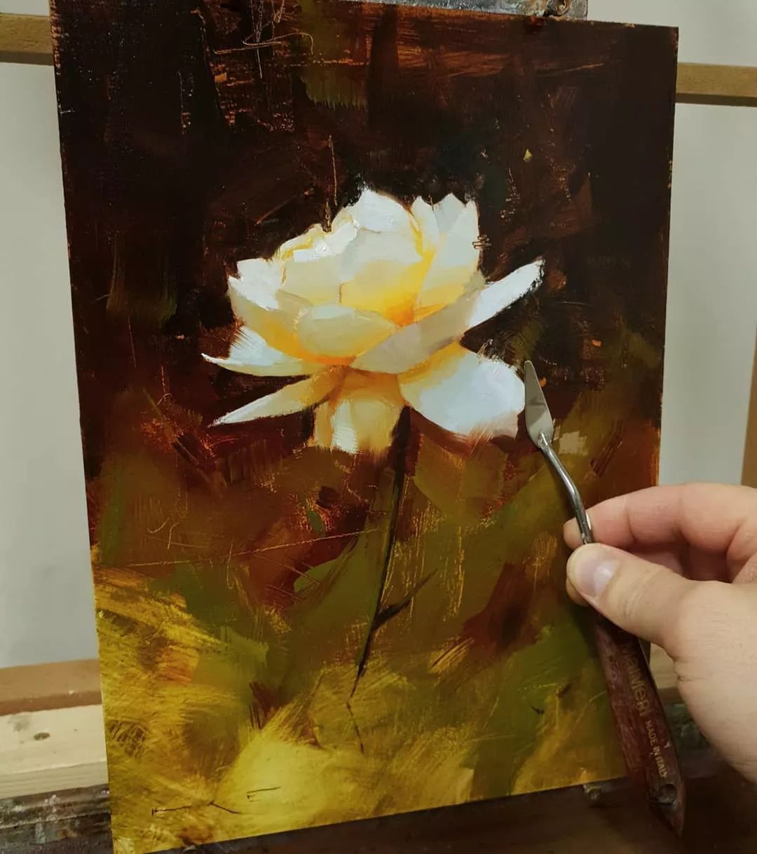 谁说油画用刮刀没有细节这组作品吓死你