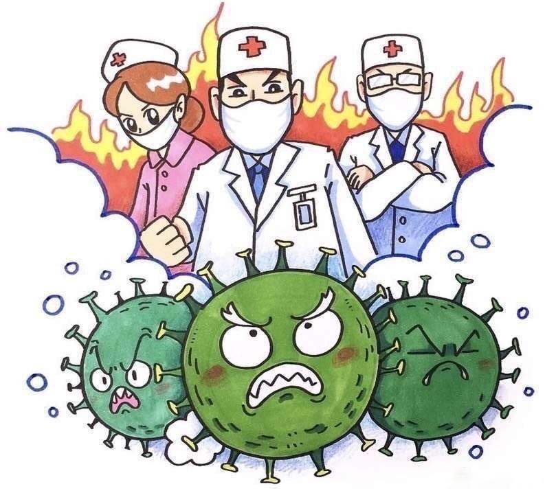 抗病毒图片漫画素材图片