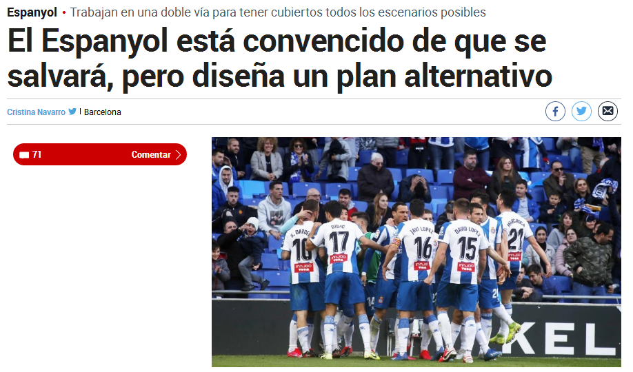西班牙人降级(西班牙人队遭降级 武磊坦言“是一个失败的赛季”)