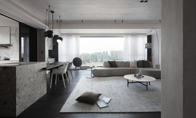 200多平的大平层全屋冷色系装修干净利落大气极了