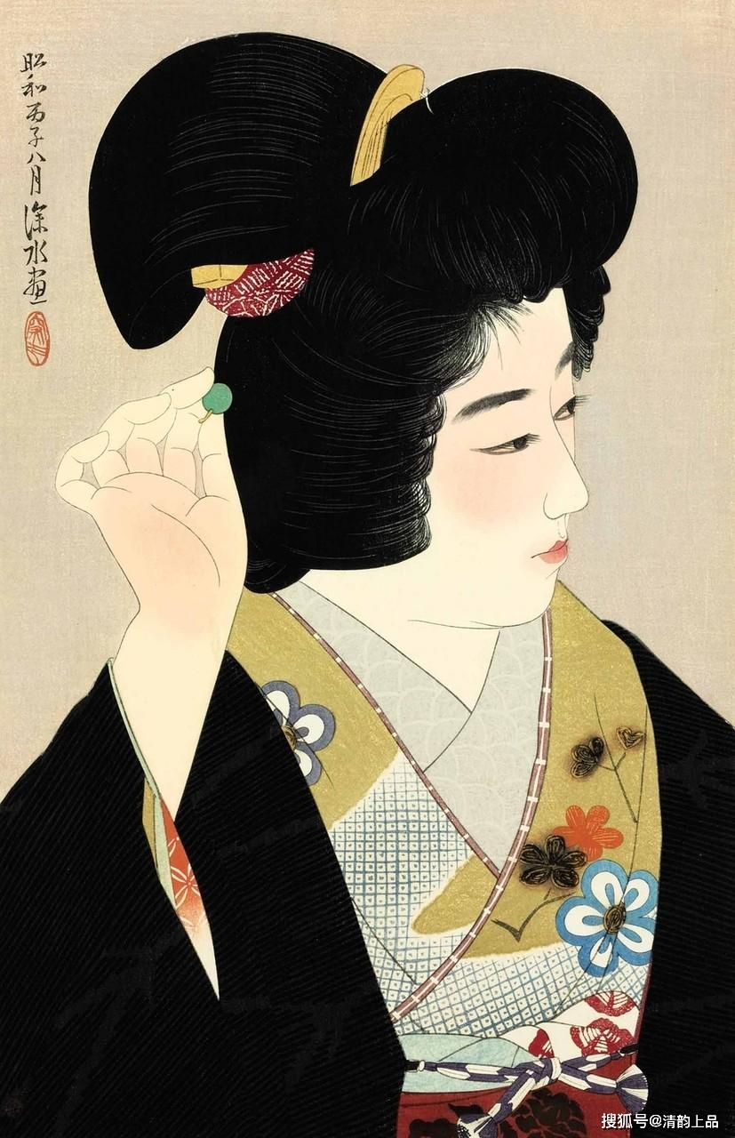 日本现代绘画大师,伊东深水绘画作品欣赏