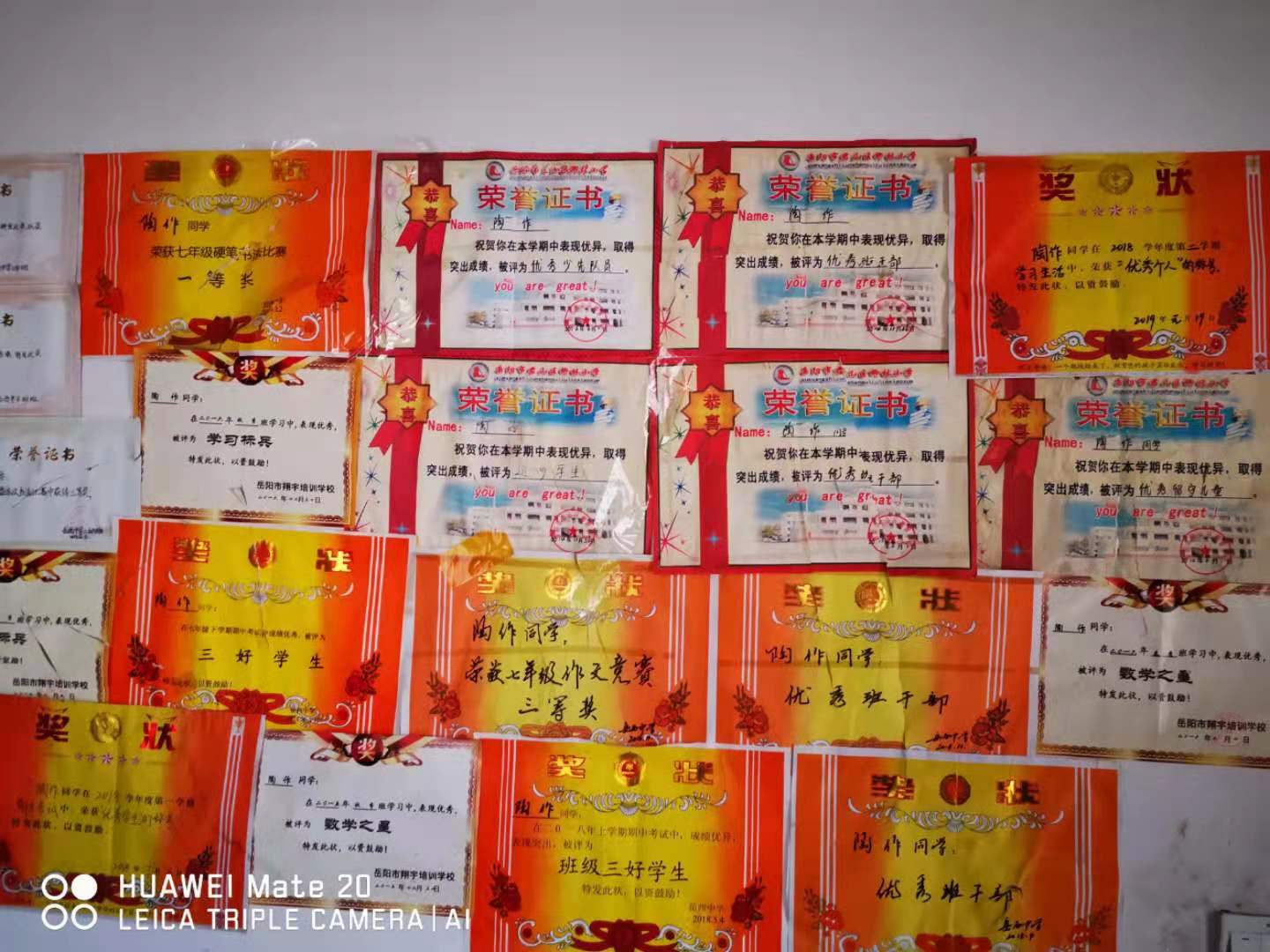 儿子的奖状晚饭后散步消食,我再次溜达到防疫卡点.