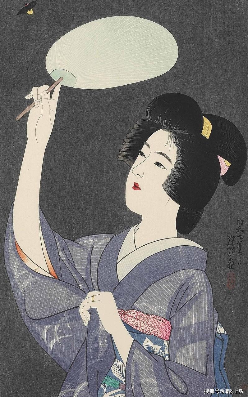 日本现代绘画大师,伊东深水绘画作品欣赏