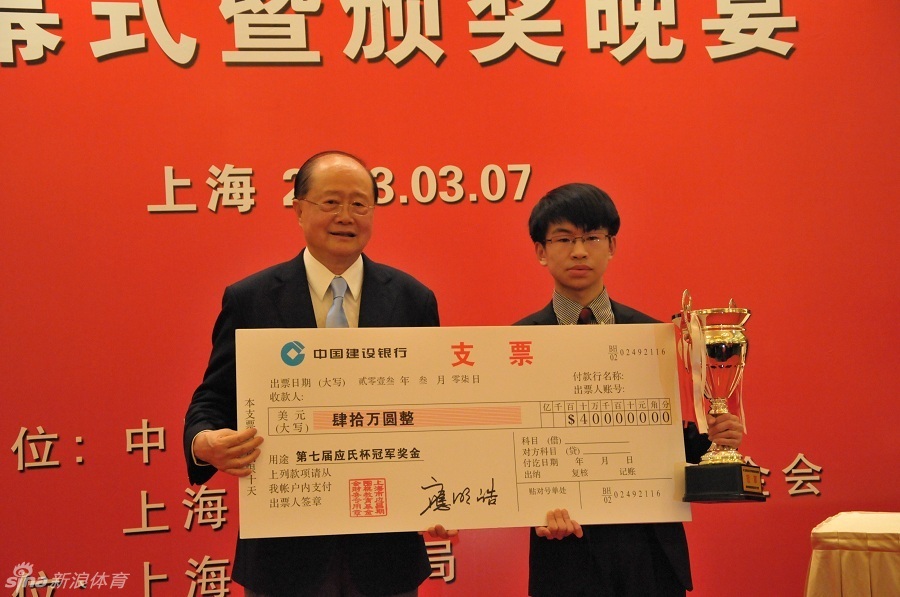 中国围棋历次世冠盘点:最年轻的应氏杯冠军范廷钰