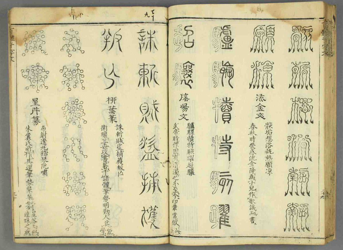 自倉頡造字以來,歷代蝌蚪,鳥篆,蟲象,龜形,鐘鼎,魚尾,大小篆隸等字體