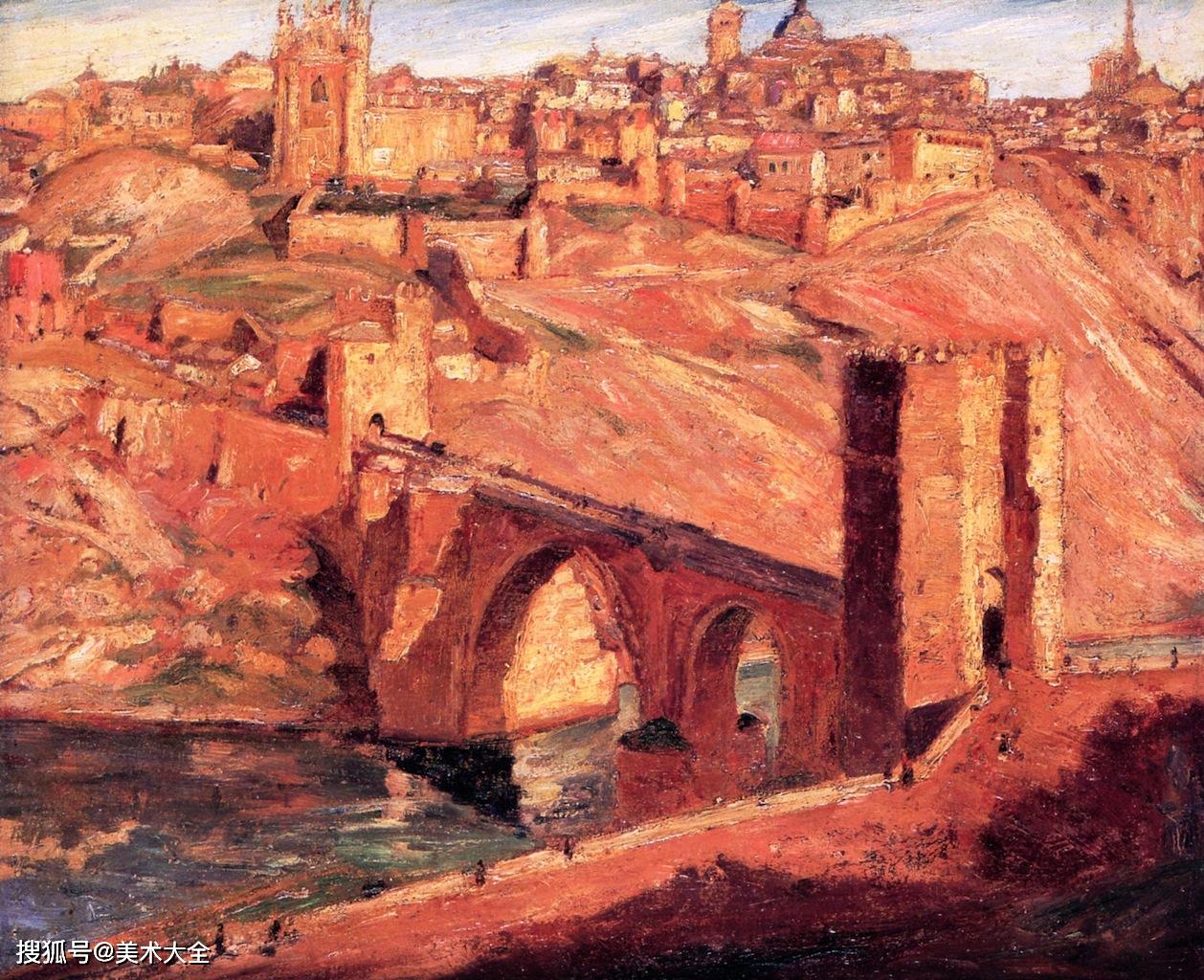 高桥和托莱多的风景-欧内斯特·劳森-美术大全