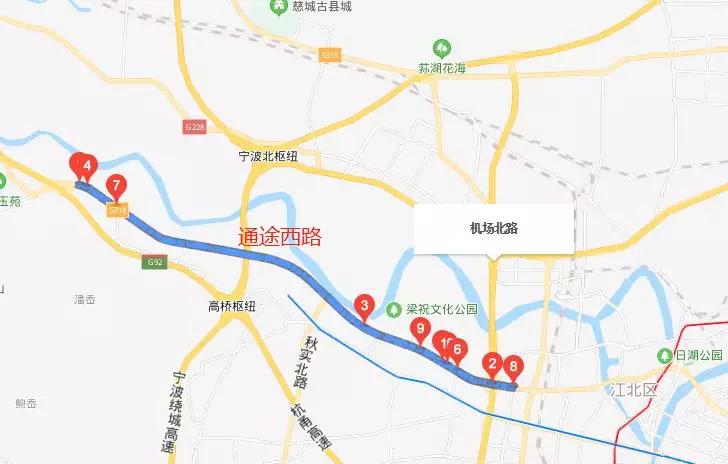 分别与机场路互通,西洪大桥互通.