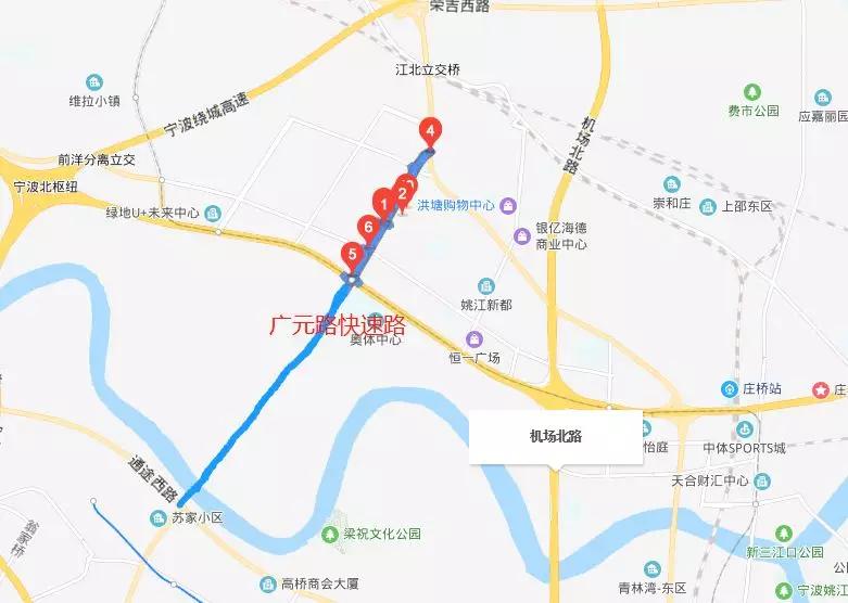 广元路快速路:南至西洪大桥与环城南路西延快速路衔接,北至江北大道.