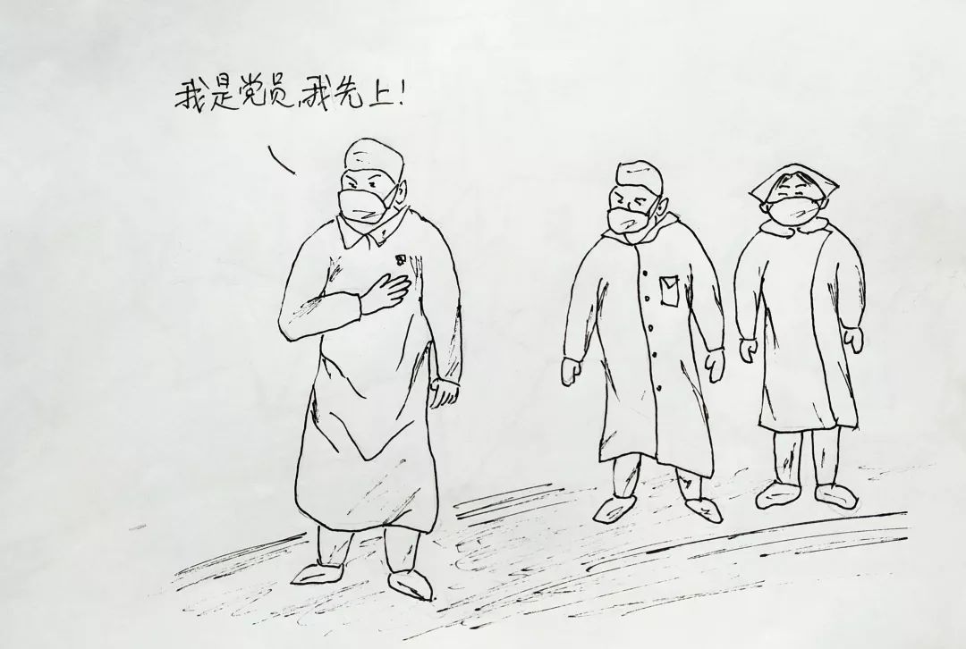 抗击疫情漫画黑白图片