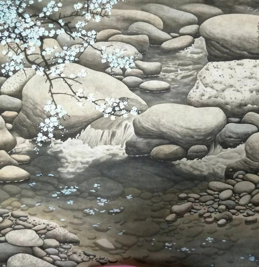 李娜工笔石头与溪水技法班招生只需100元