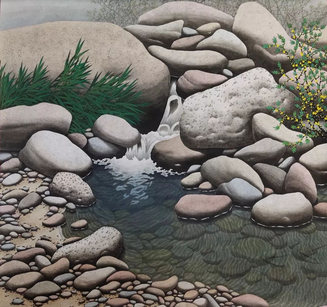 李娜工笔石头与溪水技法班招生只需100元