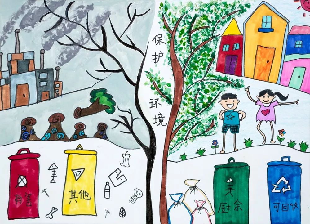 第21届西博会主题活动绿色家园碧水蓝天儿童环保画二
