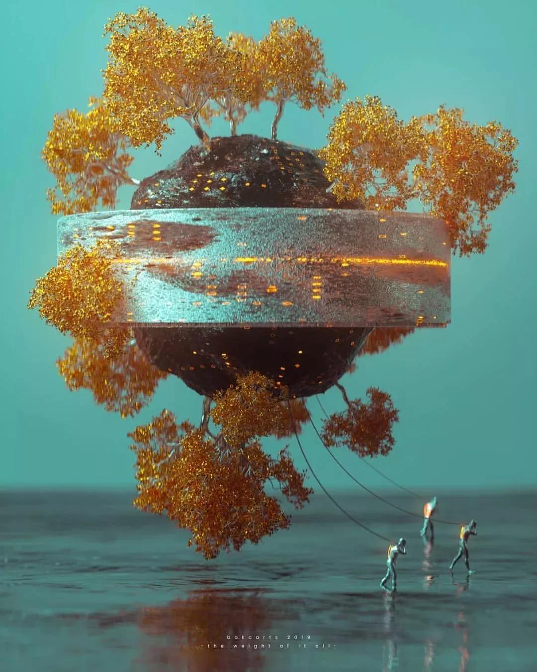 他是德国数字艺术家3d设计师他的作品里是未来科幻世界