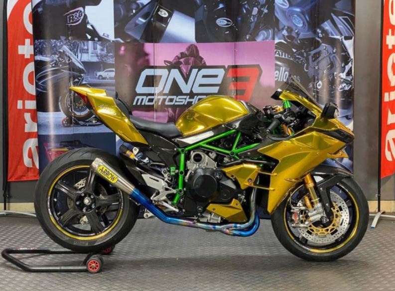 川崎ninjah2最亮眼改装神兽身披黄金甲你酸了吗