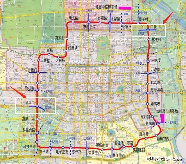 西安地鐵8號線和幾條地鐵線換乘