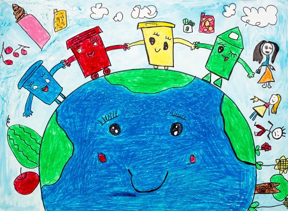幼儿园绿色环保画简单图片