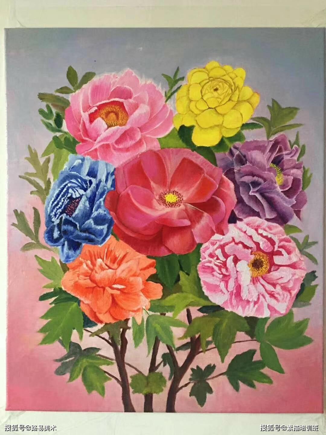 通州区零基础学美术画画绘画路易美术成人学员作品展示