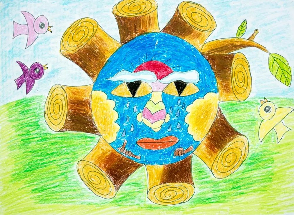 二年级简单环保画儿童图片