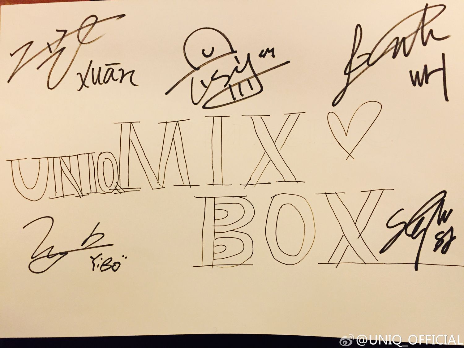 甜甜的那年今日uniq手写祝福卡片公开骑着小木马晃到你心上