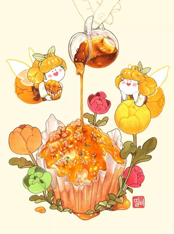 创意美术素材手绘拟人美食