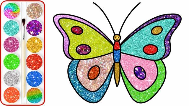 儿童简笔画金粉蝴蝶画画