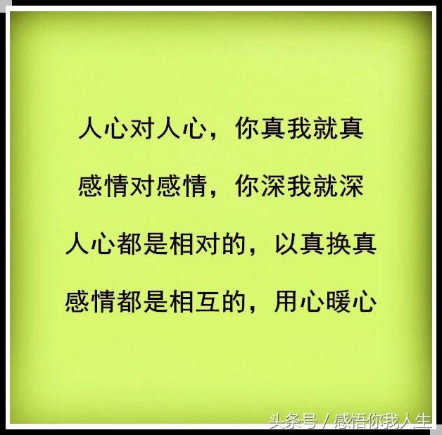人心对人心你真我就真