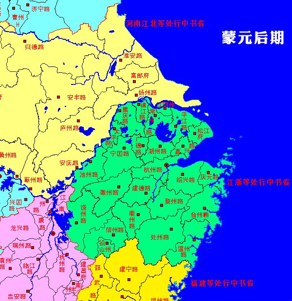 元朝江浙行省地图图片
