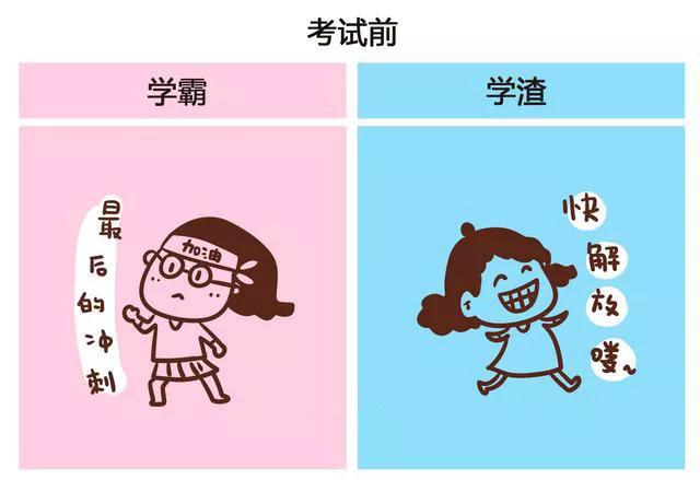 漫画学霸和学渣的区别看第一条我就笑了好直接