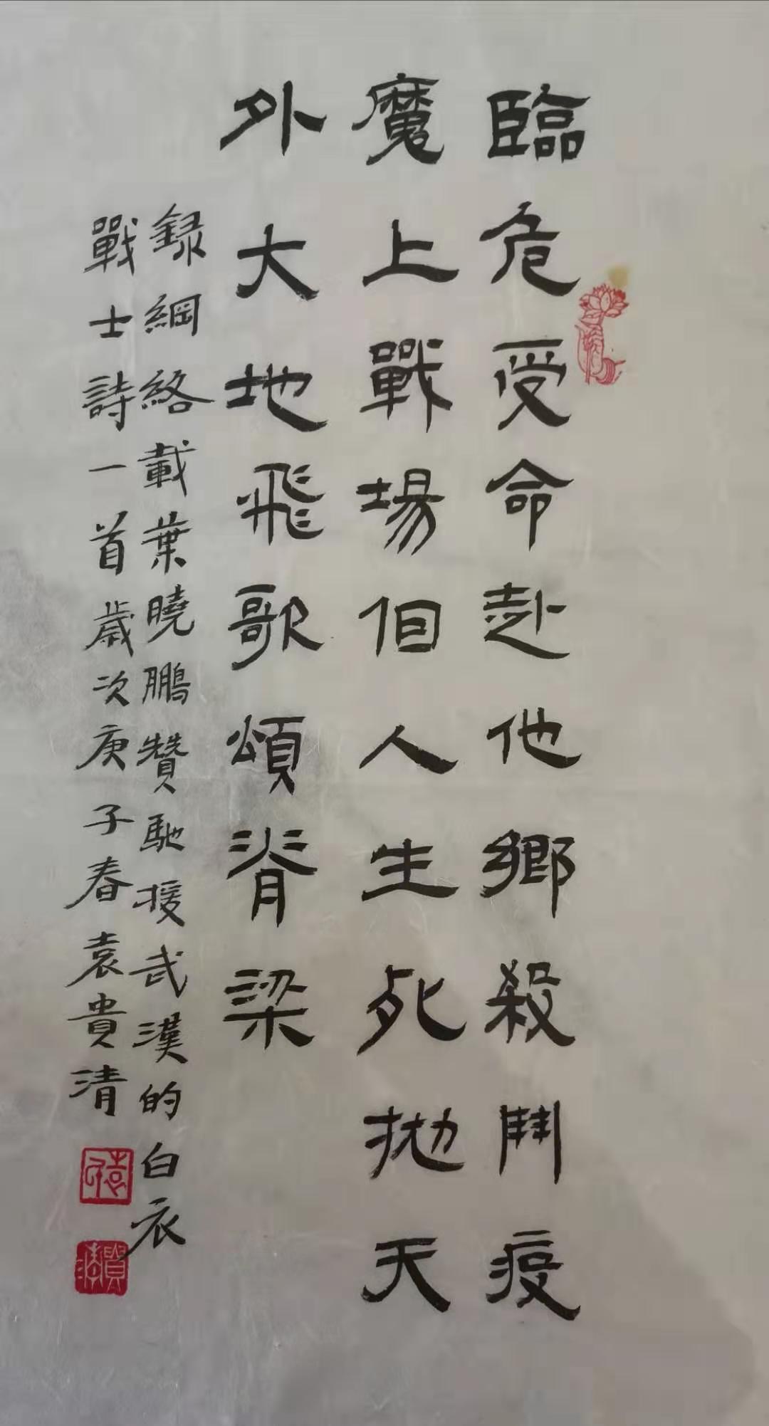 鐵道兵戰友贊抗疫情書法作品展