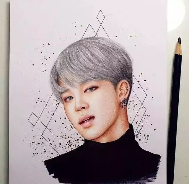 欣赏韩国的美女插画艺术家彩铅头像