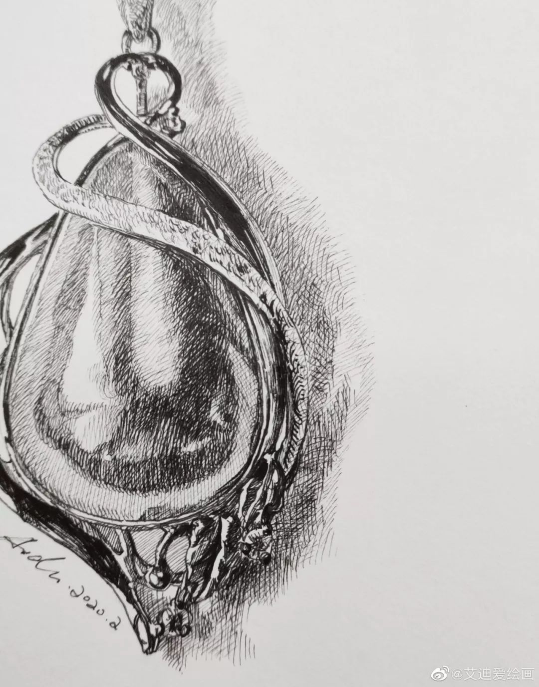 针管笔教程带你画一串珍珠挂坠超详细