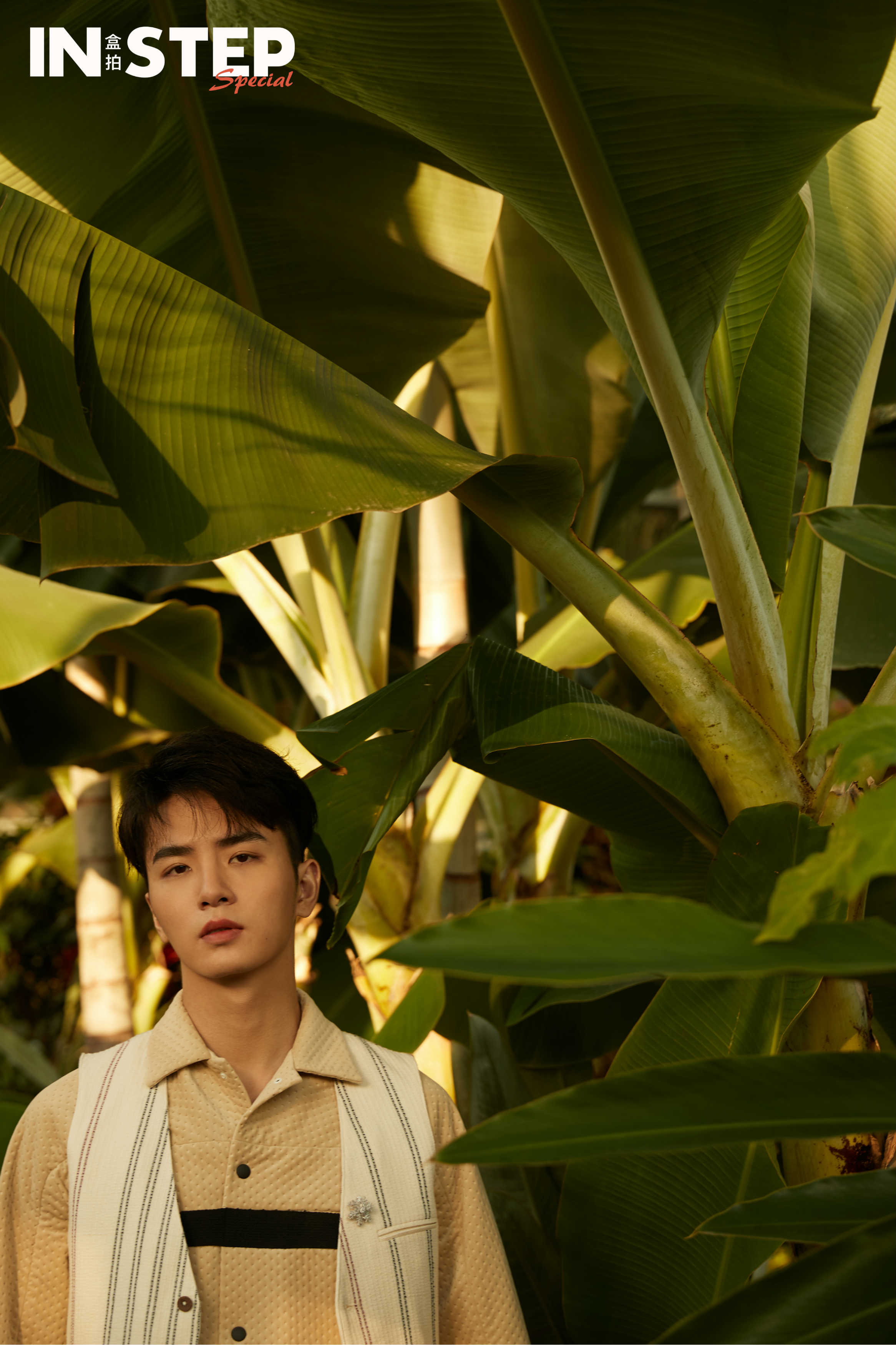 吴希泽野生大片甜蜜上线蕉叶覆面演绎别致意韵