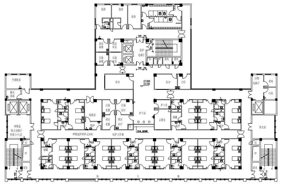 事件的供医务人员隔离休息的后勤区域(4号楼)改造成综合性学科病房