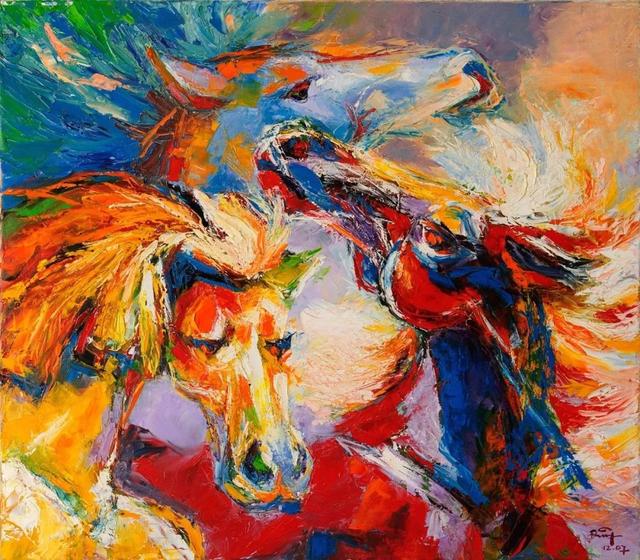 越南艺术家麦惠东油画作品